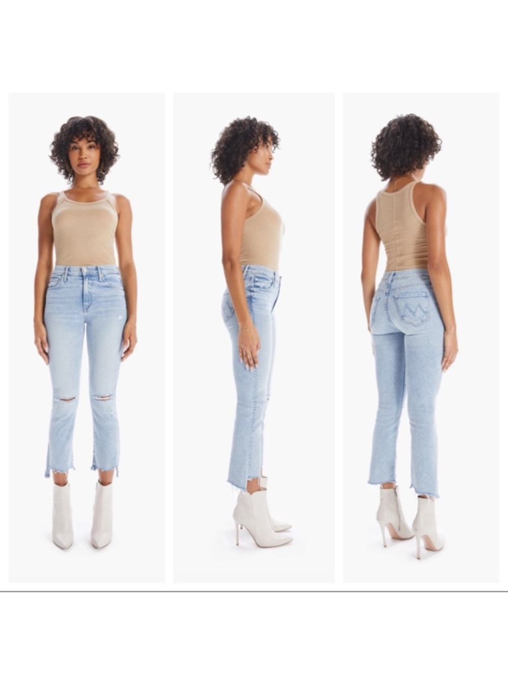 MOTHER The Insider Crop Step Chew Denim Jeans 30